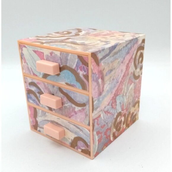 Jewelry Box Avon Floral Impressions Vintage 1988 3 Drawer Miniature Keepsakes - Picture 13 of 14